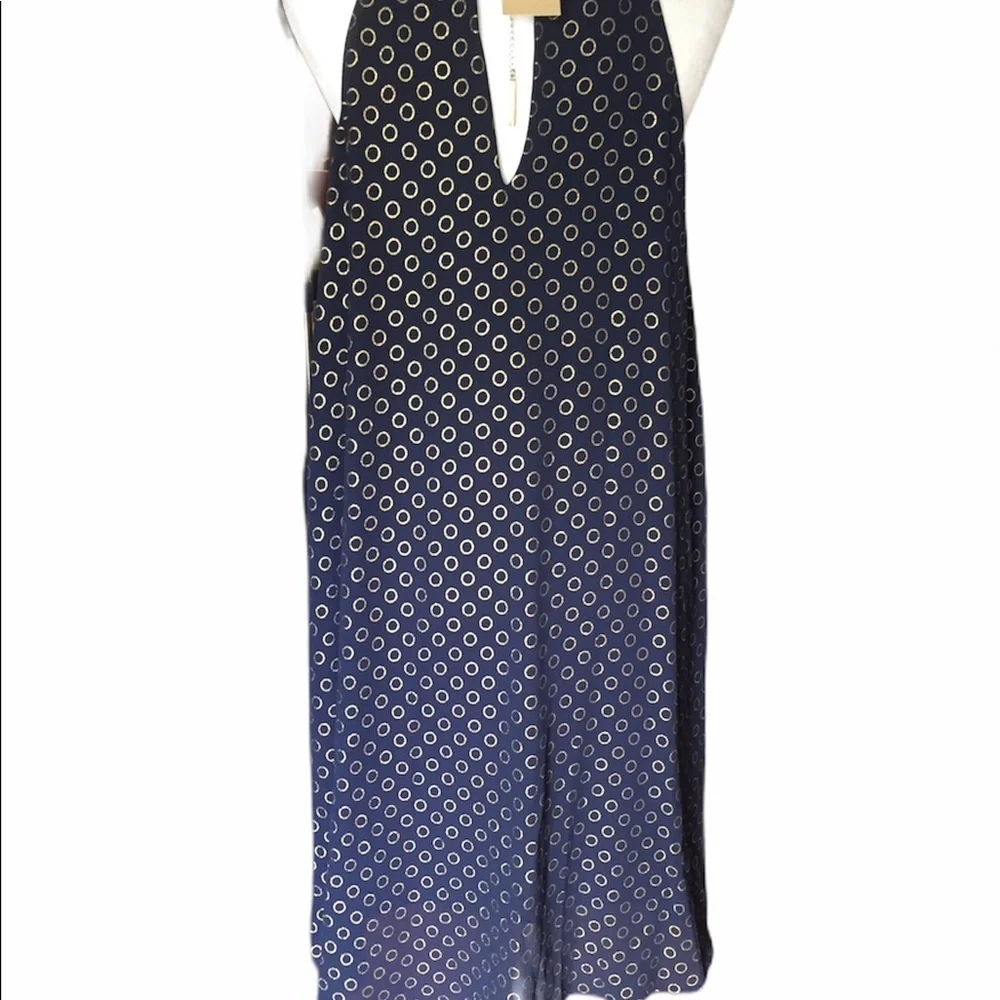 MICHAEL KORS Navy Blue Halter Cocktail Dress Small to Medium BNWT - Picture 3 of 9